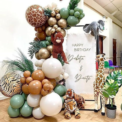 Sage Green Brown Balloons, 60 Packs 12 inch Olive Green Gold Safari Balloons - Image 6