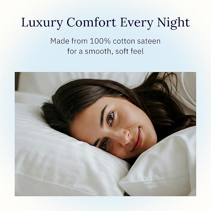 California Design Den Standard Queen Size Pillowcase Set - 400 Thread Count, 100% Cotton Sateen, Set of 2 Pillow Covers, Soft and Breathable - Sage Green
