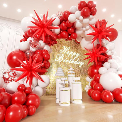 Red and White Balloons Garland Arch Kit by Unknown