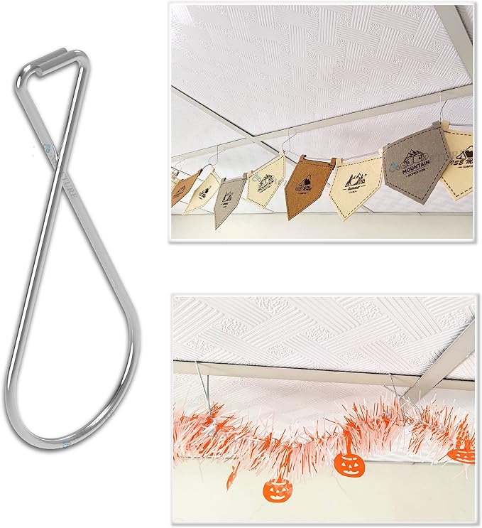 Heavy Duty Drop Ceiling Hook Clips, 100 Pack | Clip securely onto ceiling grids - Image 4
