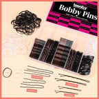 Teenitor 300pcs Bobby Pins Hair Pins, 100 Hair Pins 100 Bobby Pins Brown Hair Black for Women 100 Hair Bands 2inch 2.36inch 2.75inch Brown Black