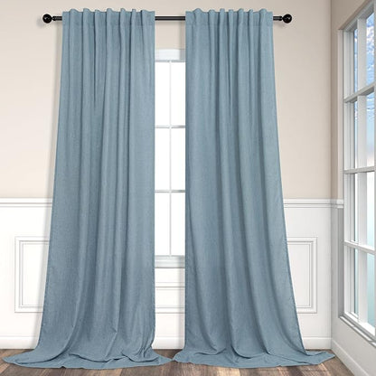 Pitalk Living Room Extra Wide 60 Inch Curtains 2 Panels Back Tab Pocket Light by Pitalk