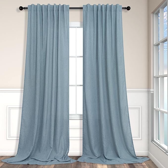 Extra Long Curtains for Living Room Patio Sliding Glass Door 120 Inch Length by Pitalk