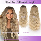 Ombre Blonde Wig for Women Long Wavy 4x1 Lace Natural Hairline Glueless for Beginners Middle Part Synthetic for Daily Party Use 30Inch