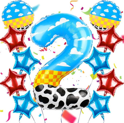 40 Inch Toy Inspire Story Themed Number 2 Balloon, Large Number Helium Balloon by AXBMM