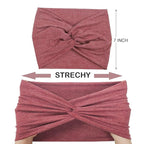 Wide Headbands For Women Extra Large Headband Twisted Knot Head Bands For Women's Hair Band Scarf Turban Accessories 6 Pack