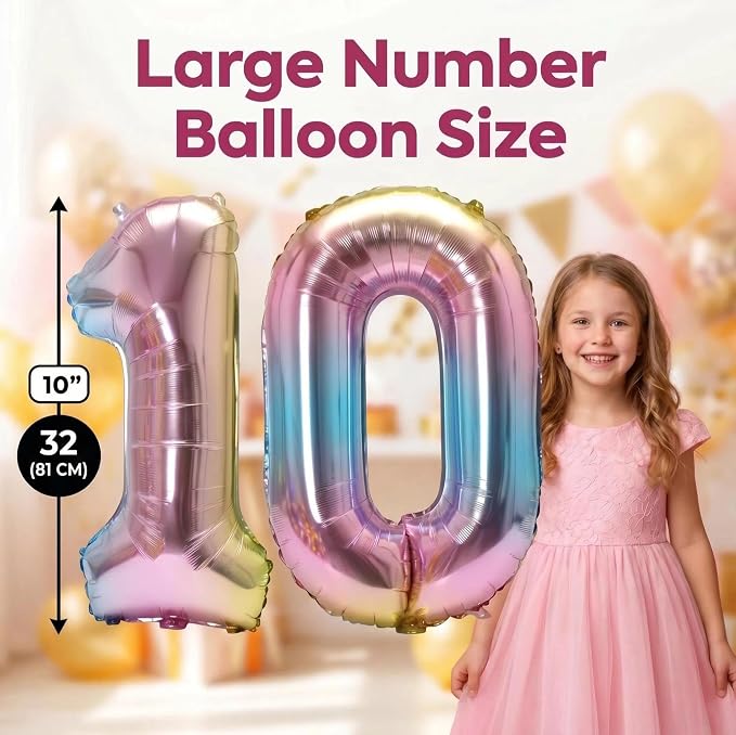 YPSelected 32 Inch Large Foil Helium Number Balloon Birthday Wedding Party 0-9 - Image 4
