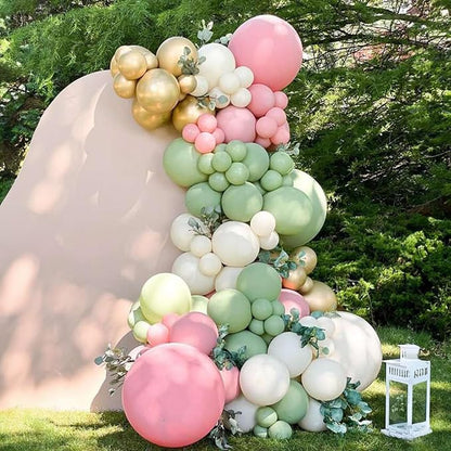 Sage Green Pink Balloon, 60 Packs 12 Inch Olive Green Pink Balloon - Image 7