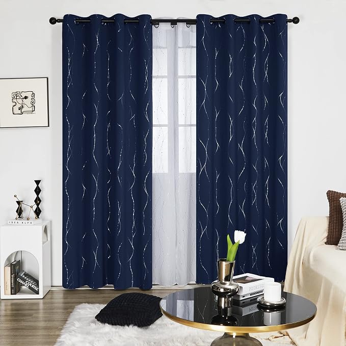Deconovo Living Room Curtains 108 Inch Long, Thermal Insulated, Room Darkening - Image 2
