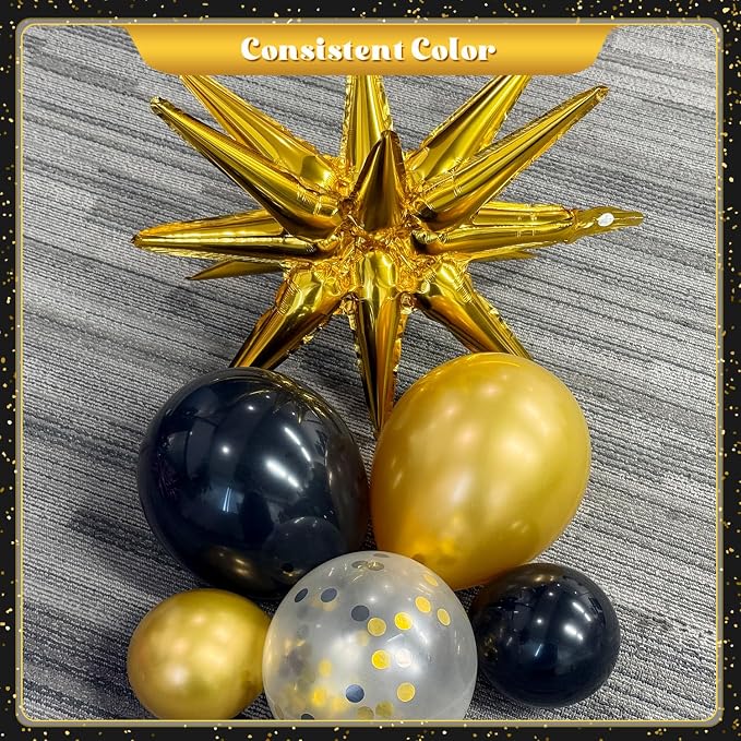 Black and Gold Balloon Arch Kit - Image 6