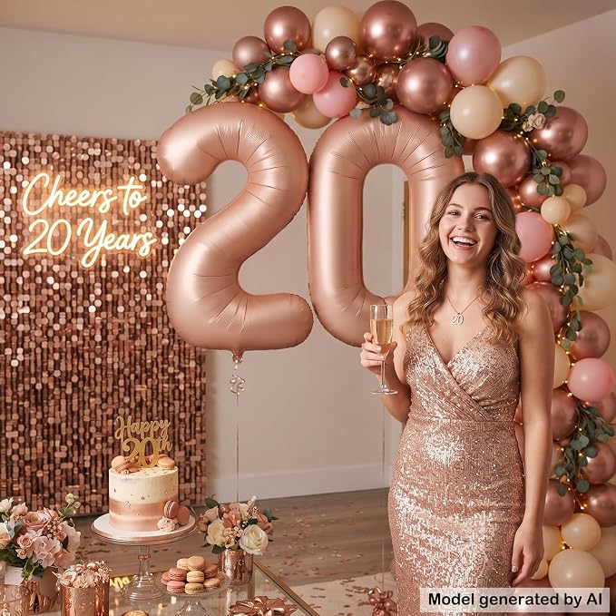 40 Inch Caramel Foil Number 20 Balloon - Image 4