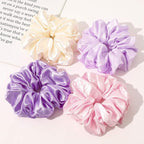 Scrunchies Hair Ties for Women - Big Silk Satin Scrunchie Exra Large Jumbo Gaint Oversized Cute Chiffon Scrunchy for Curl Thick Hair Ligas Para el Cabello De Mujer Hair Accessories Gift for Girls