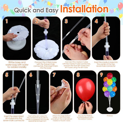 Aneco 4 Set Rainbow Latex Balloon Stand Kit - Image 5