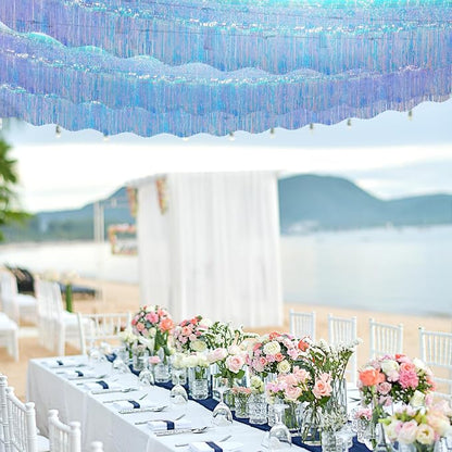 LOLStar Iridescent Blue Foil Fringe Tinsel Garland Streamer Banner, 6 Pack | - Image 7