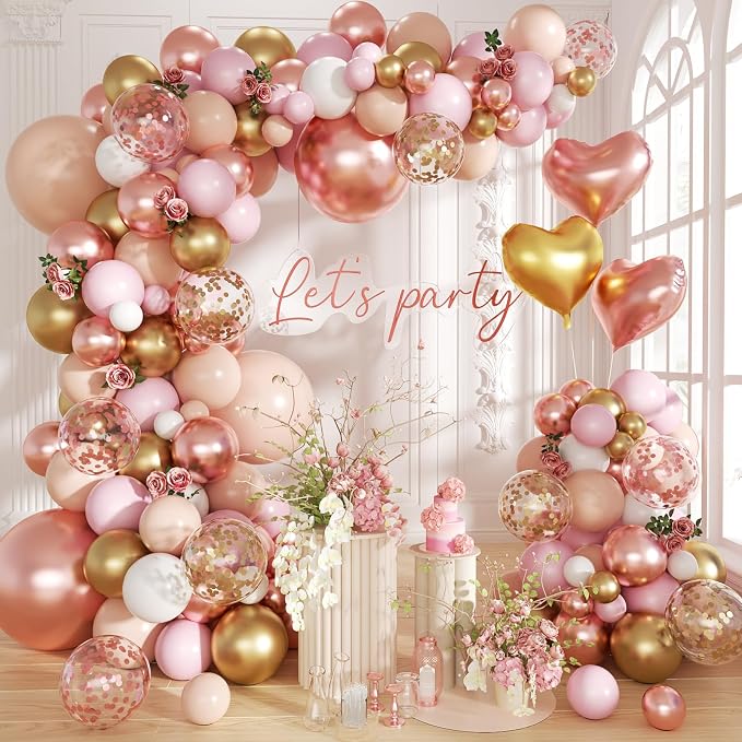 Rose Gold Balloon Garland Arch Kit by Futureferry