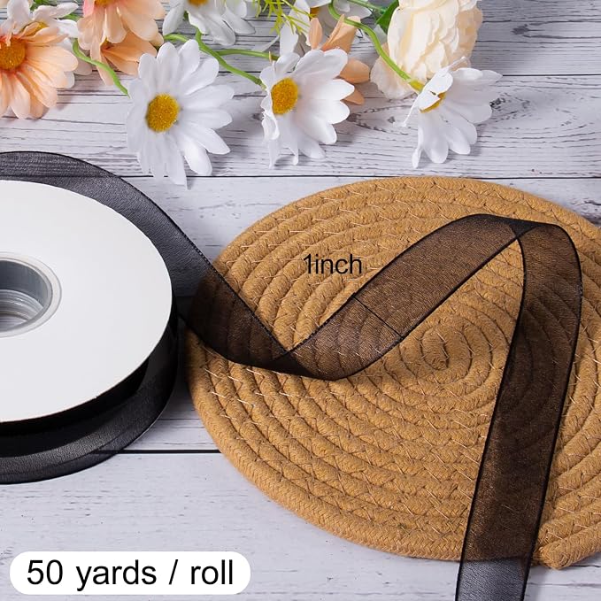 Sheer Organza Ribbon 1 Inch Chiffon Ribbons - Image 3