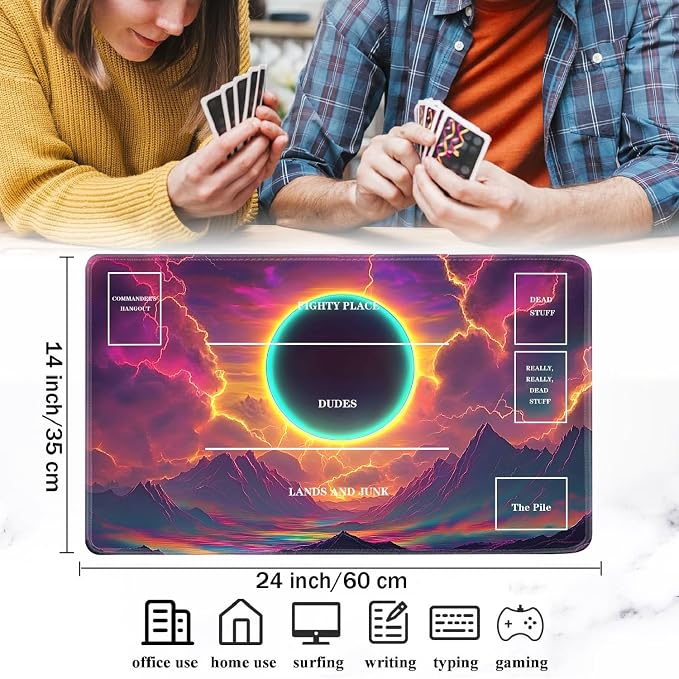 for TCG Playmat with Zones, Non-Slip Rubber Bottom Trading Card Game Mat with - Image 2