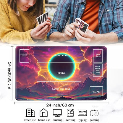 for TCG Playmat with Zones, Non-Slip Rubber Bottom Trading Card Game Mat with - Image 2