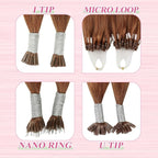 YoungSee U Tip Hair Extensions Copper UTip Hair Extensions Human Hair Copper Silky Straight 16In 50s/50G