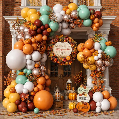 124pcs Fall Balloon Arch Kit, Thanksgiving Garland by Paeyeq