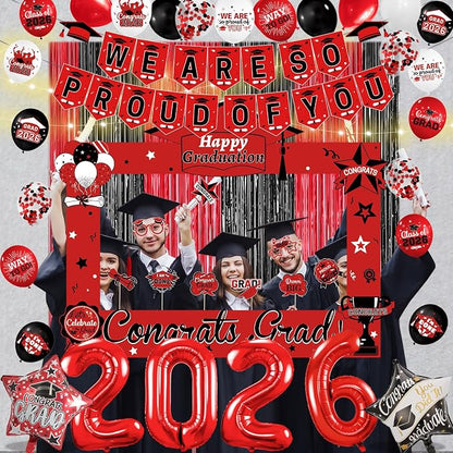 Red and Black Graduation Decorations 2026 - Image 7