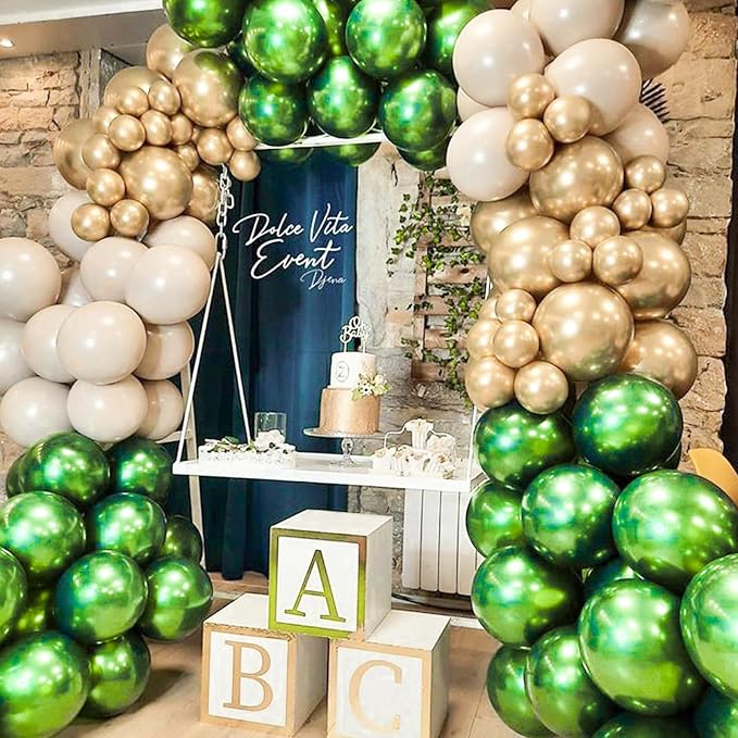 PartyWoo Metallic Green Balloons 50pcs Latex Helium Balloons 12 Inch | - Image 7