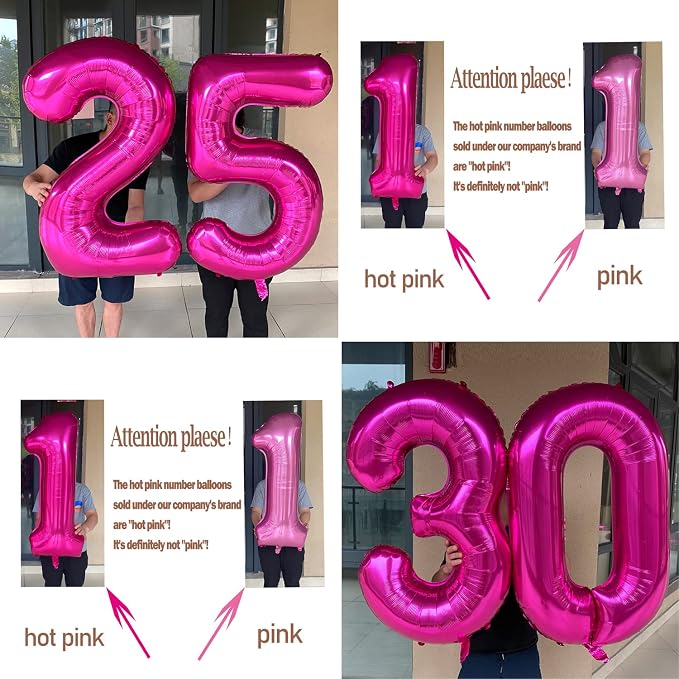 Jonhamwelbor 23 Balloon Number Hot Pink 23 Foil Mylar Jumbo Giant Big Large 32 - Image 4