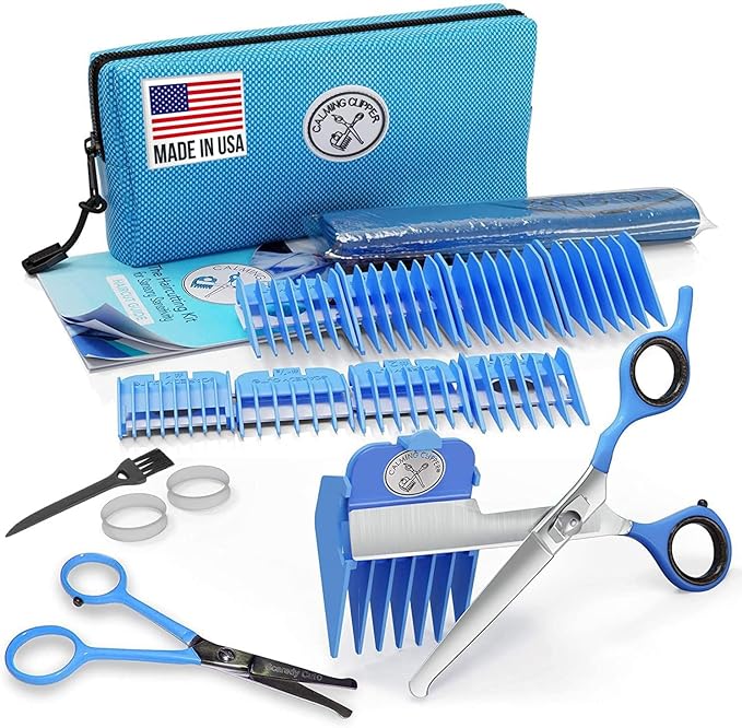 CALMING CLIPPER® - The Silent, Gentle Haircutting Kit for Children with Autism and Sensory Sensitivity - Right-Handed, Includes Barber Cape & Safety Scissor