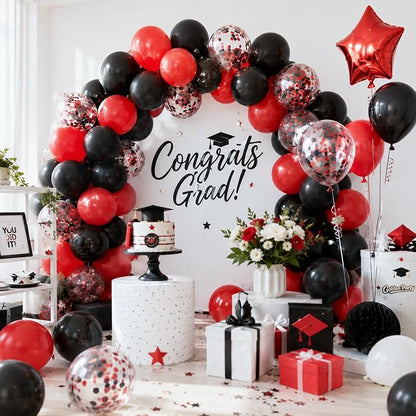 Red and Black Balloons, Baby Shower, Anniversary, Graduation, Wedding Party - Image 8
