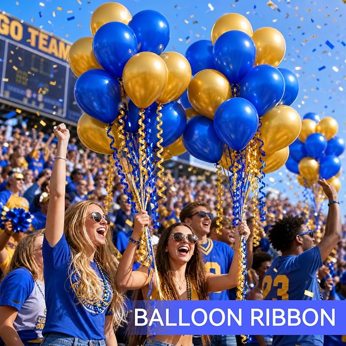 TONIFUL 500 Yards Shiny Gold and Blue Curling Ribbon Balloon String | Balloon - Image 4