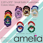 Amelia Beauty, Lavender Satin Small Scrunchies, 12-Pack – No Damage Hair Ties for Women, Gentle & Durable Hair Accessories, 2.5in x 0.5in