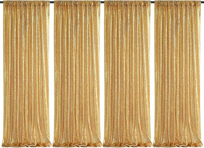 Sequin Backdrop Curtain 4 Pcs 2ftx8ft Wedding Ceremony Background Backdrop by SoarDream