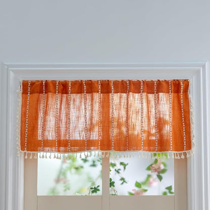 Sutuo Home Boho Kitchen Curtains Valance - Image 2