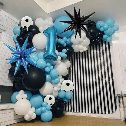 Soccer Balloons, 12inch Black Blue White Balloons, Football Printed Balloon - Image 5
