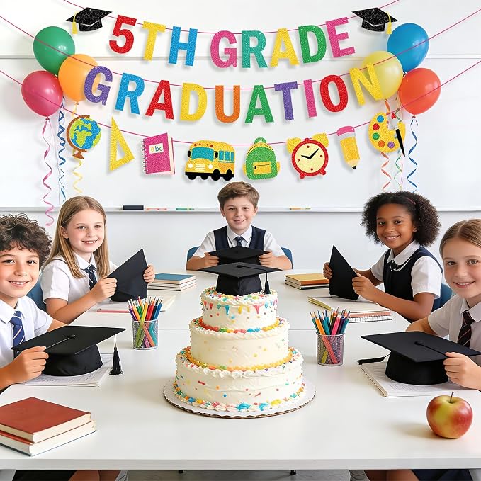 5th Grade Graduation Decorations Banner, Elementary Graduation Party Decor - Image 6