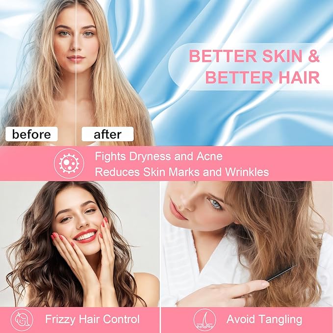 Mulberry Silk Pillow Cases 2 Pack Queen Size 20x30 Inches with Hidden Zipper, Ultra Smooth and Soft Breathable Cooling Silk Satin Pillowcase Set of 2, Better for Hair and Skin, Gifts for Women Men