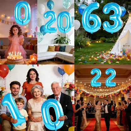 40 Inch Number 63 Balloons for 63rd Birthday Party Decorations, 0-100 Jewelry - Image 7