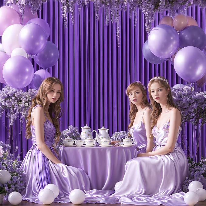 4 Panels Purple Backdrop Curtains - Image 9
