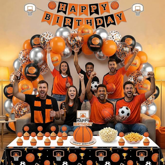 Black and Orange Balloons for Basketball Party Decorations | 12-inch orange - Image 5