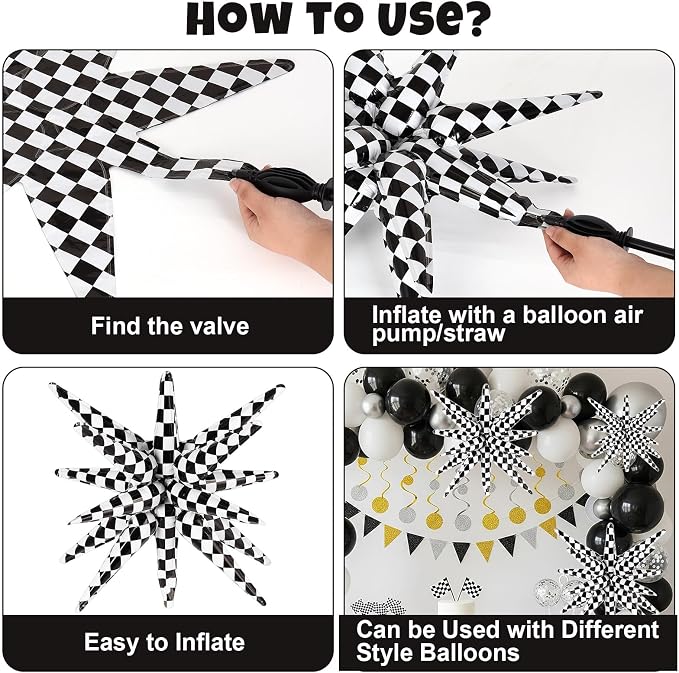 10 Pcs Star Balloons Explosion Balloons Foil Cone Balloon Magic - Image 7