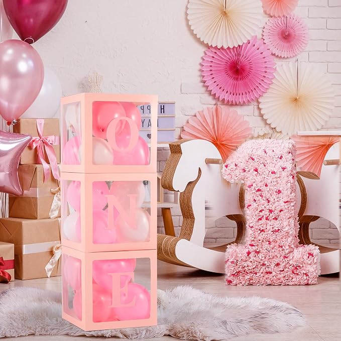 Voircoloria First Birthday Decorations One Balloon Boxes - Image 3