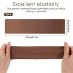 3PCS Workout Headbands for Women - Non Slip Gym Headband for Women, Fabric Elastic Sweat Band Pack, 3 Colors Stretchy Headbands for Yoga Running Sports, Fashion Accessories(Black White Brown)