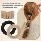 WantGor Hair Ties, Women 10PCS Hair Bands No Damage Elastic Scrunchies Seamless Ponytail Holders Hair Accessories Head Bands for Women's Thick Thin Hair (Black, Khaki)