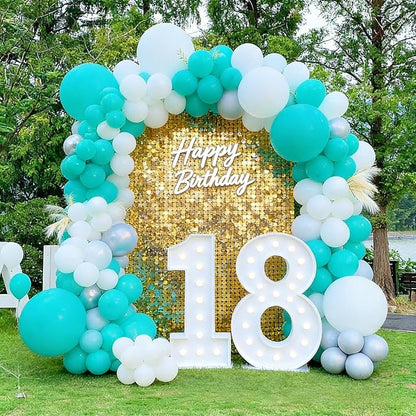 50pcs Matte Teal Blue Balloons, 12 inch Turquoise Balloons | Helium Quality - Image 5