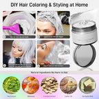 White Temporary Hair Dye,Temporary Hair Color Wax,Natural Washable Hair Dye Temp Hair Color for Women Men Kids Party Cosplay Halloween