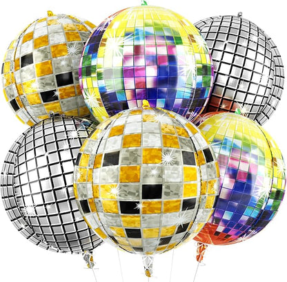 6pcs 22 Inch Colorful Disco Ball Balloons by Paready