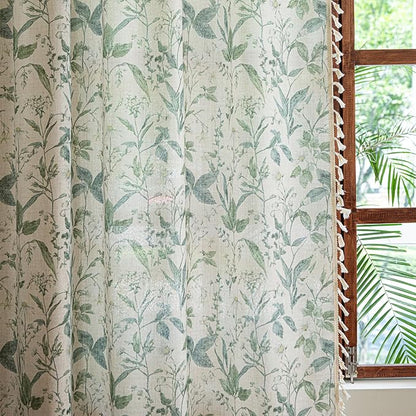 ENJOYBRIDAL Floral Curtains 84 Inches Semi Sheer Boho Drapes - Image 6