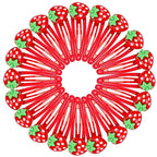 Sibba Strawberry Hair Clip 20 PCS Red Metal Snap Fruit Hair Clips Head Barrettes Fruit Bow Clips Strawberries Head Ring Tie Cute Strawberry Accessories for Girls Women Teens Gifts (2.05×0.73in)