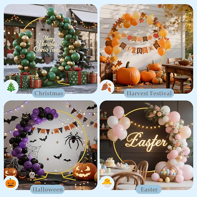 7.2FT Round Balloon Arch Stand Kit, Wedding Arches Frame - Image 7