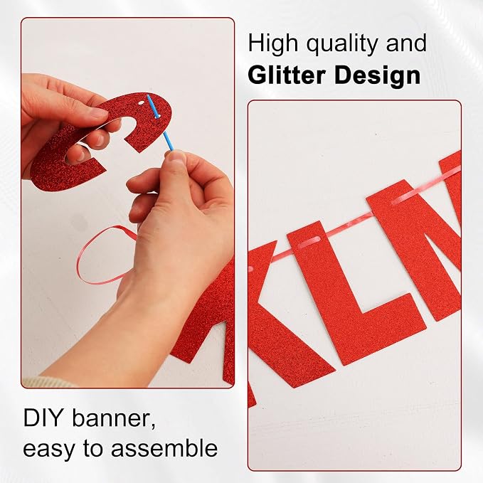 BEISHIDA Glitter Red 116 PCS A-Z DIY Letter Custom Banner Party Decor | 111 - Image 3